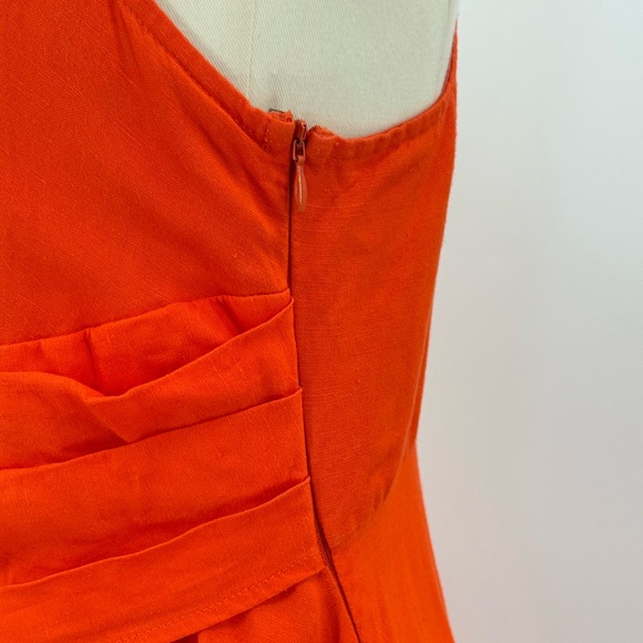 En Saison Elegant Burnt Orange Halter Midi Dress – Flowy Wrap Silhouette Size M - Picture 6 of 16